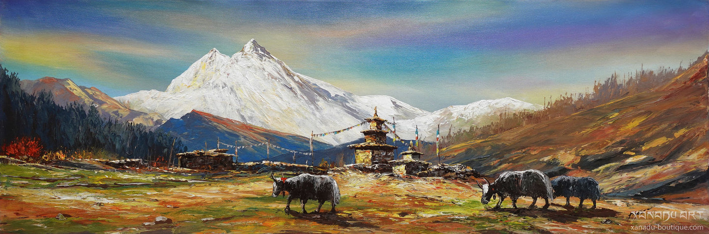 Berg Manaslu Landschaft im Himalaya