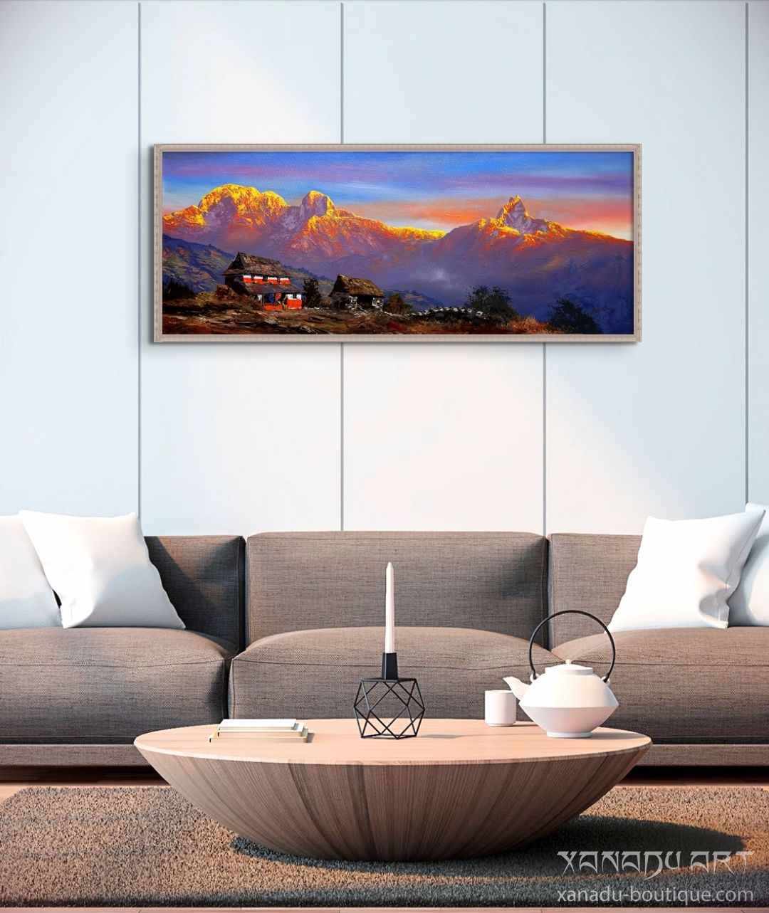 Goldene Landschaft im Himalaya-Annapurna-Gebirge