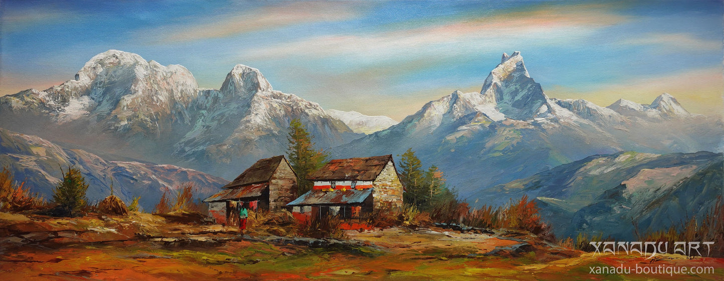 Farbenfrohe Landschaft im Himalaya-Annapurna-Gebirge