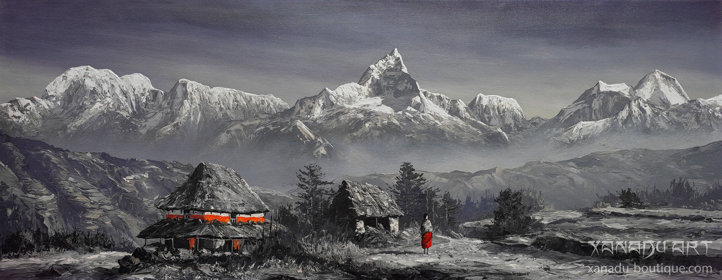 Geheimnisvolle Landschaft im Himalaya-Annapurna-Gebirge