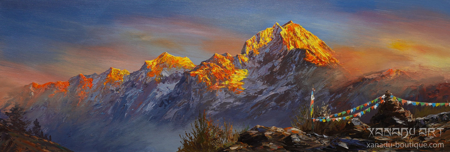 Goldene Landschaft des Mount Everest