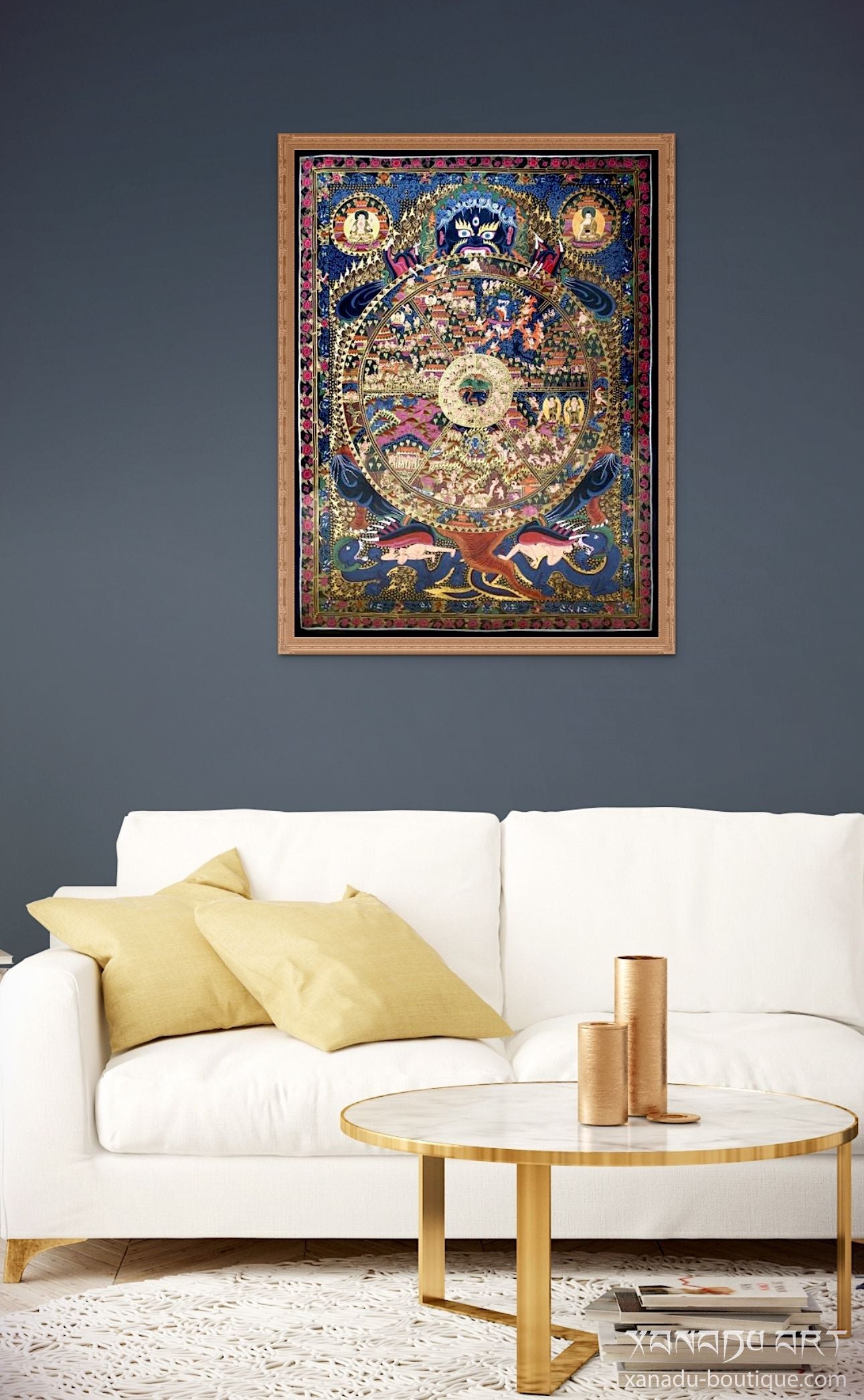 Tibetisches Lebensrad-Mandala-Thangka